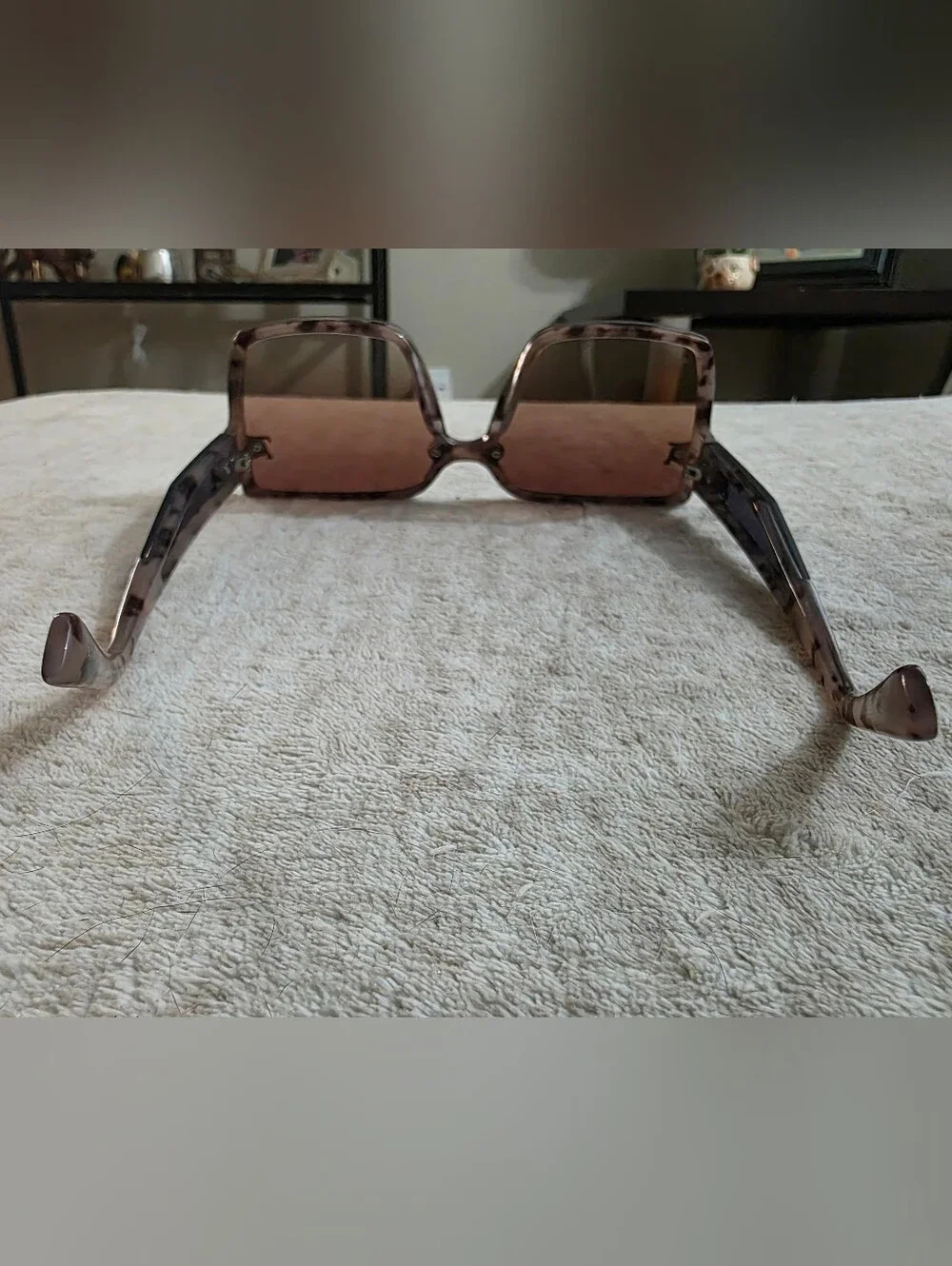Fashion Brown Gradient Oversized Square Sunglasses